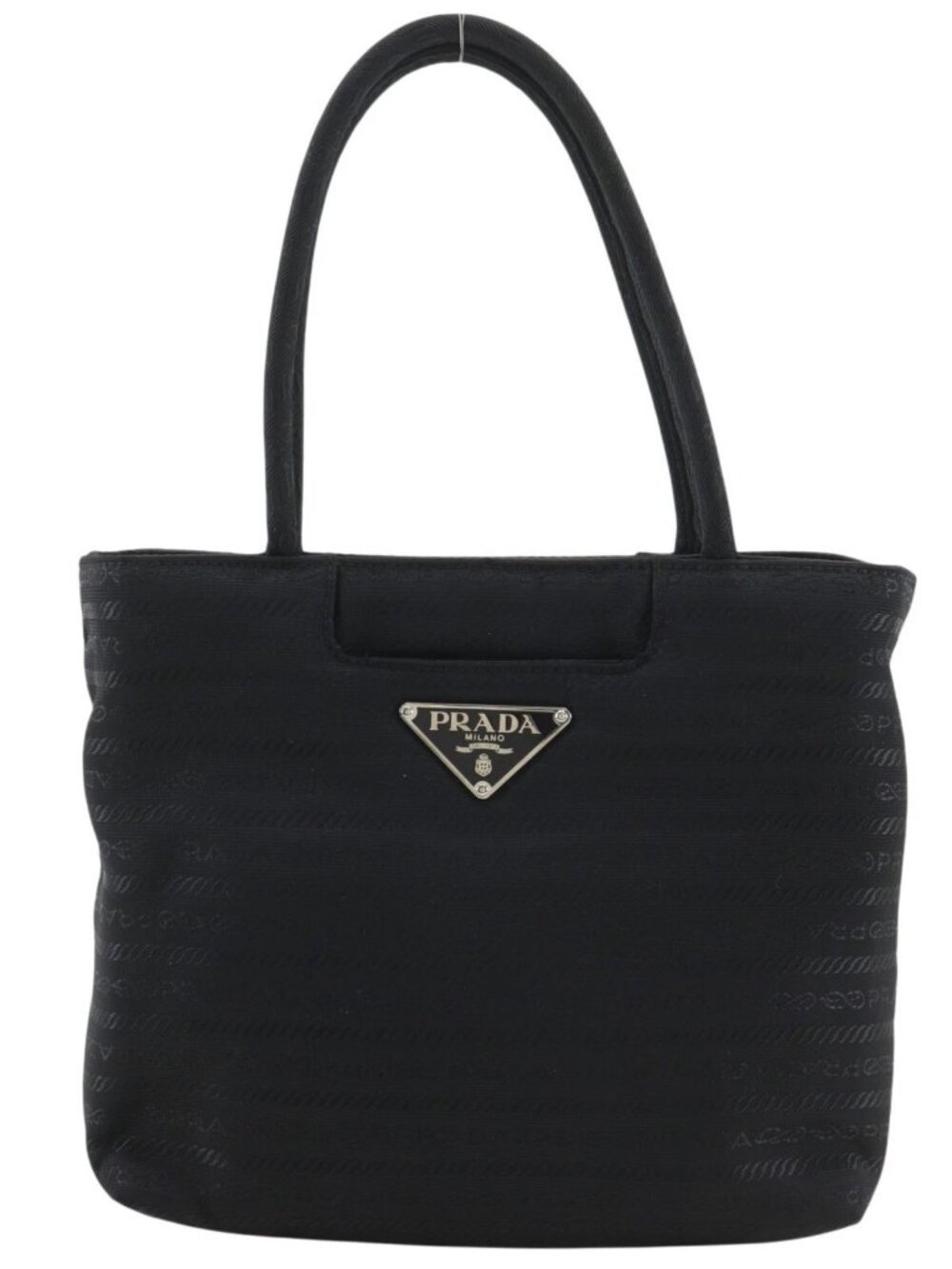 PRADA logo Handbag black Nylon Women